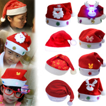 New Year Navidad Merry Christmas Hat Light Up LED  Thick Plush Warm Hat bonnet de noel for Kids Children Adult Xmas Gift 2020